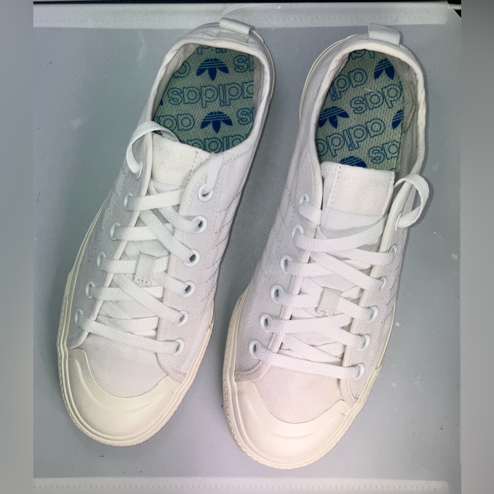 Adidas Nizza RF Triple White Men 10/Womens 11.5 - Picture 4 of 13